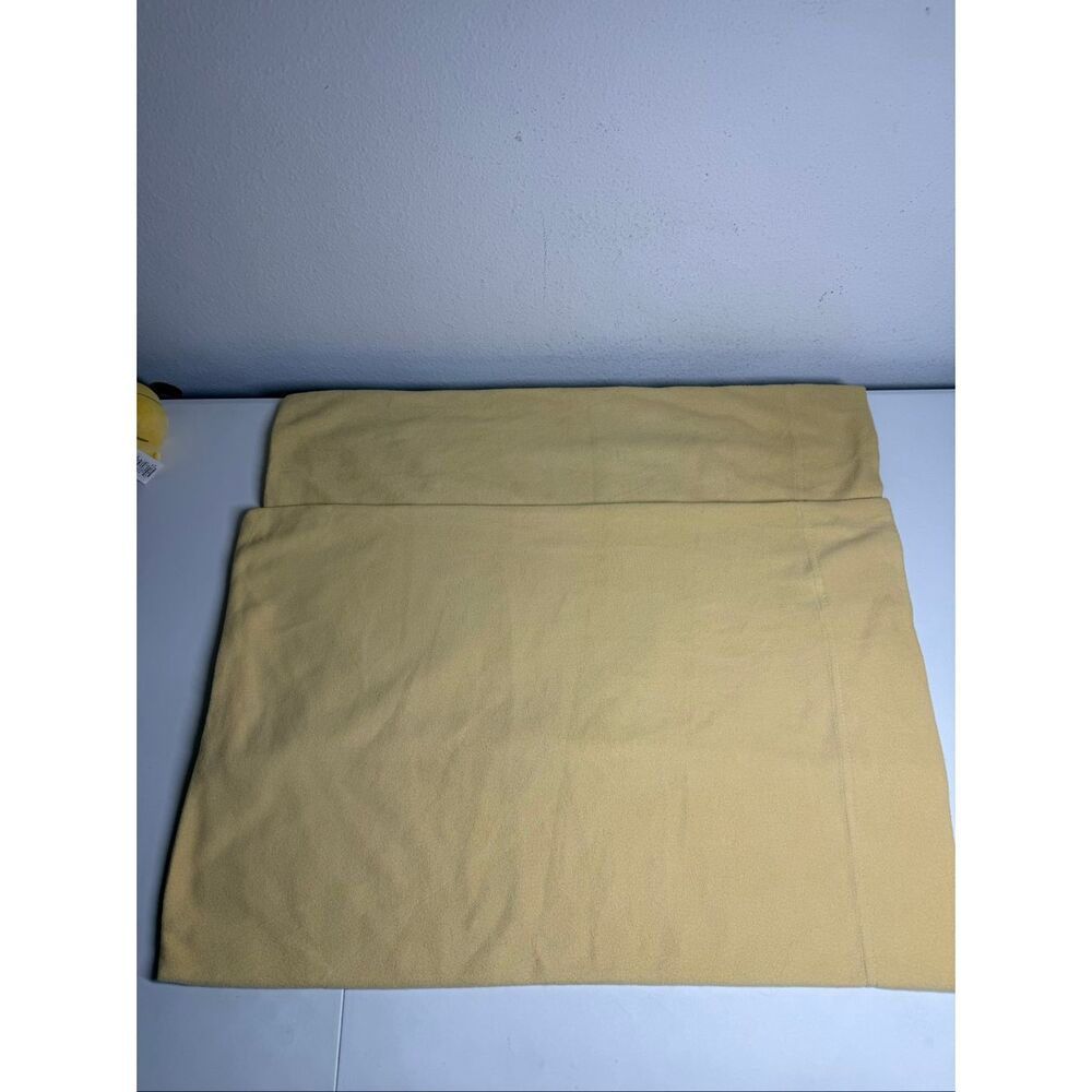 Vintage Berkshire Polar Fleece STANDARD  Fleece Pillowcases Set 2 Yellow Tan